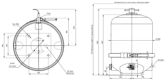 モデルMP600外形寸法